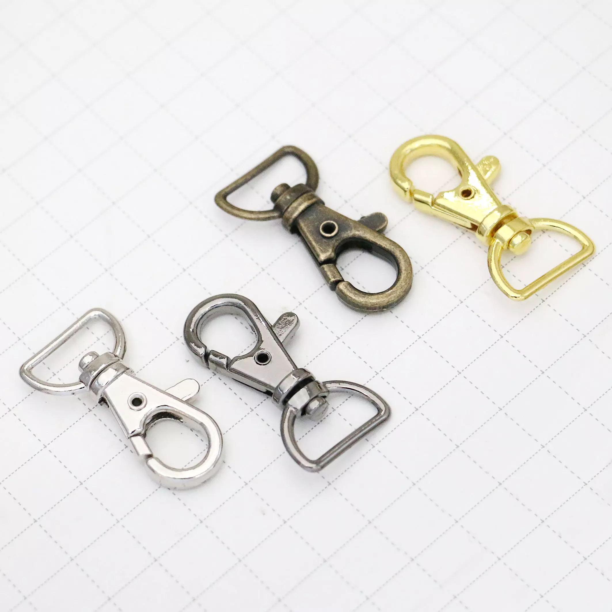 Silver/gold Metal Square Swivel Clasp, Keychain Lobster Clasp